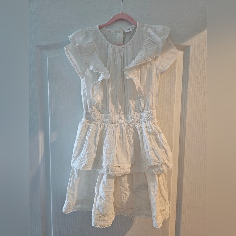 GAP White Peplum Tiered Sundress
